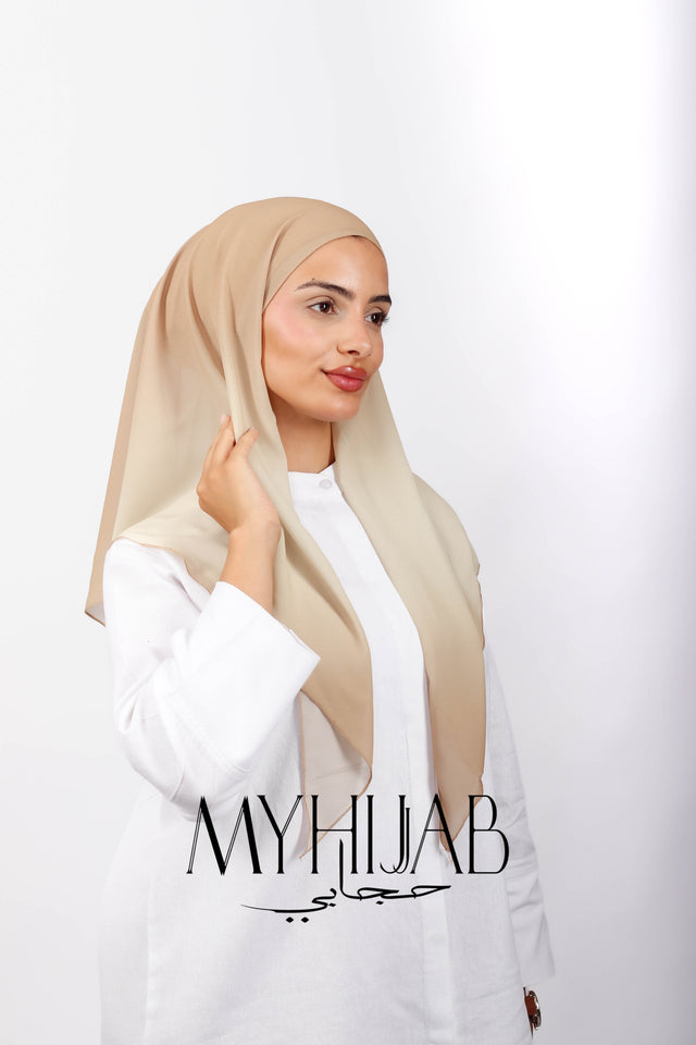 Foulard Lycra Dégradé - Beige sabel