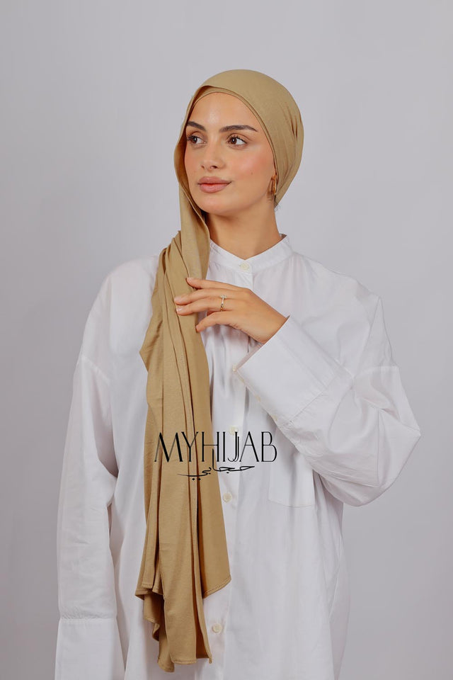 Lycra Bonnet Jasmine - Beige foncé