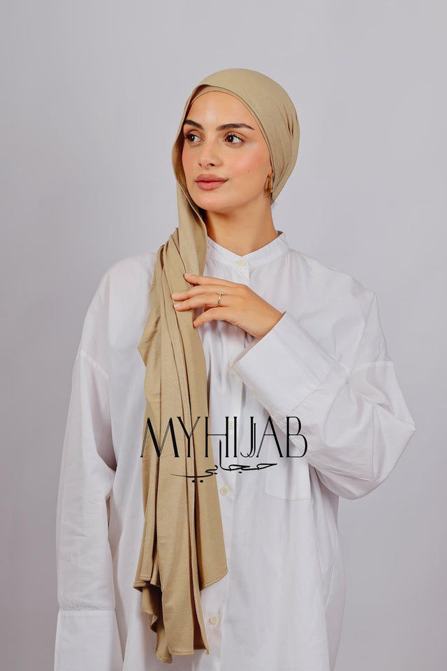 Lycra Bonnet Jasmine - Beige sable