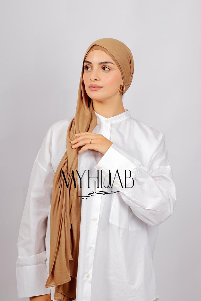 Lycra Bonnet Jasmine - Beige foncé