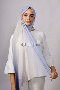 Chiffon Dégradé - Bleu ciel et bleu