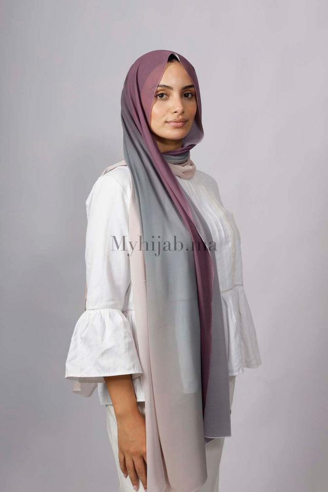 Chiffon Dégradé - Violet et gris