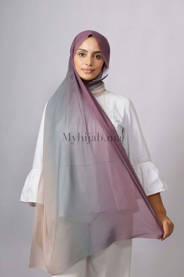Chiffon Dégradé - Violet et gris