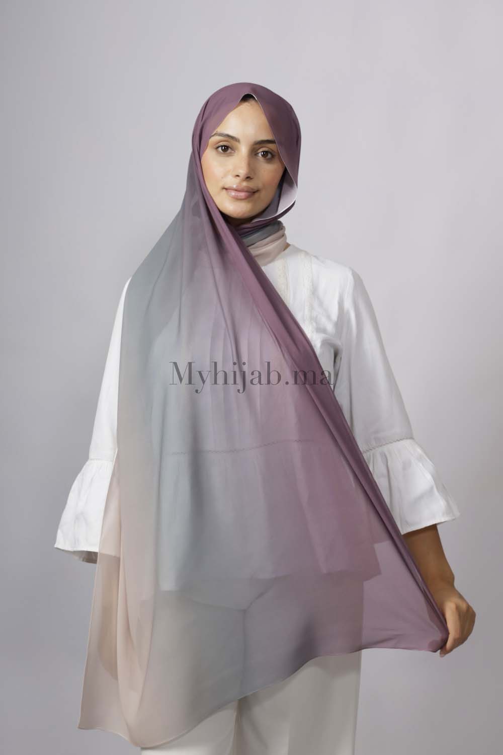 Chiffon Dégradé - Violet et gris