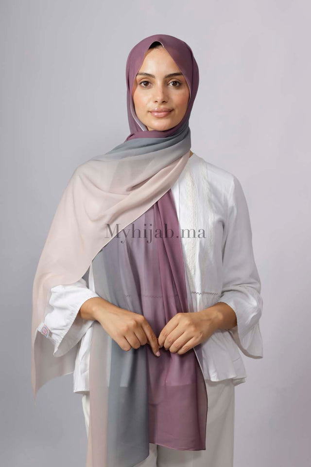 Chiffon Dégradé - Violet et gris