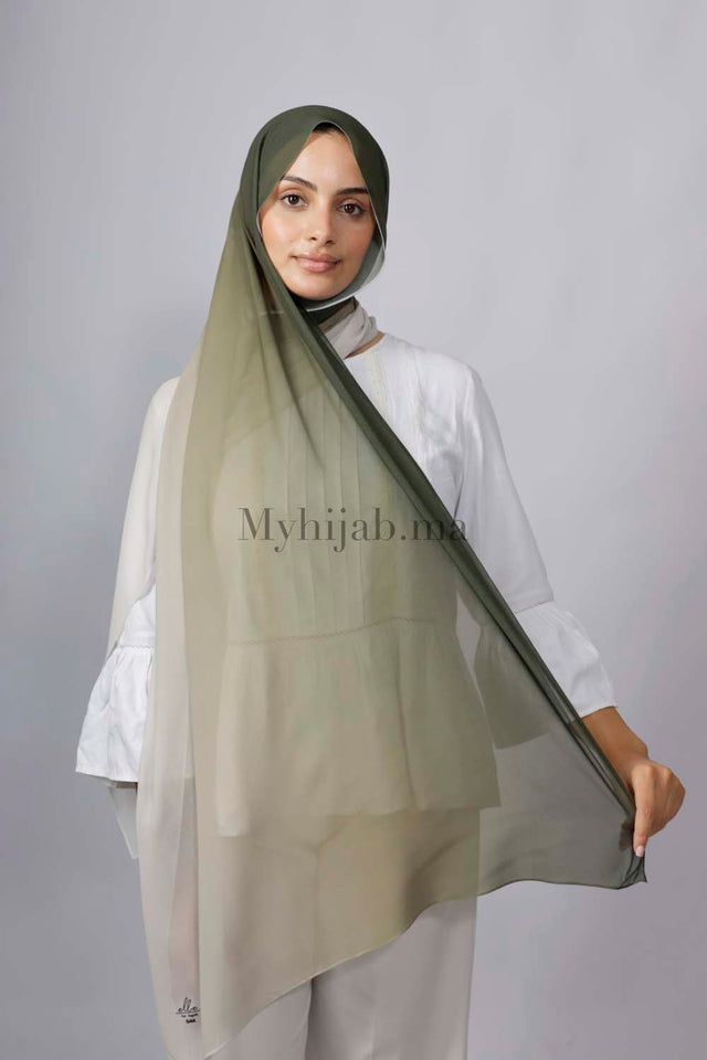 Chiffon Dégradé - militaire et beige