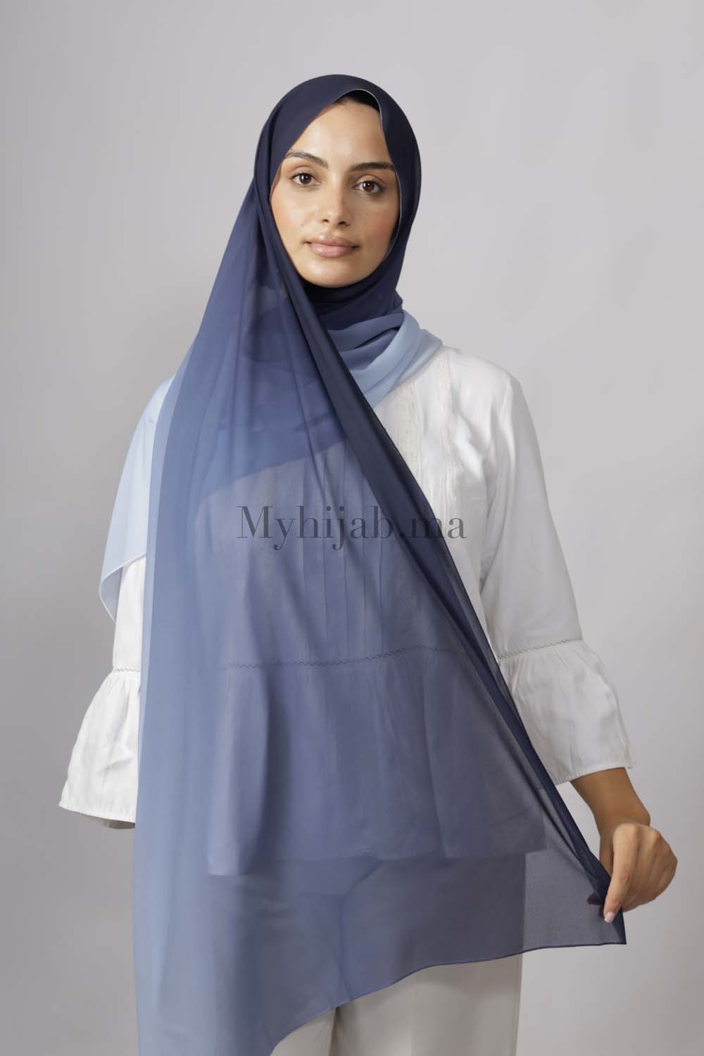 Chiffon Dégradé - Bleu marine et ciel