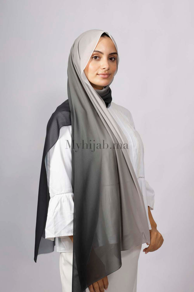Chiffon Dégradé - Noir et blanche