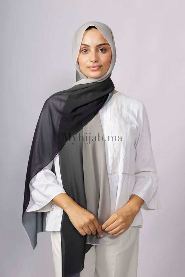 Chiffon Dégradé - Noir et blanche