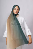 Chiffon Dégradé - Vert pétrole et beige