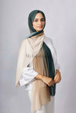 Chiffon Dégradé - Vert pétrole et beige