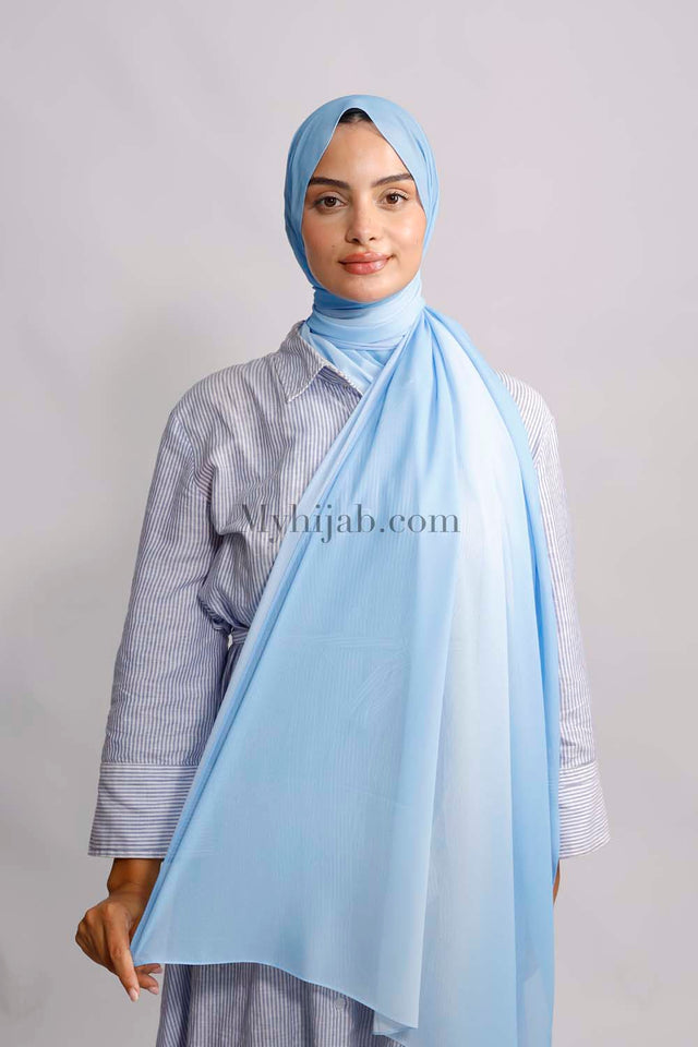 Muslin Dégradé - Bleu ciel
