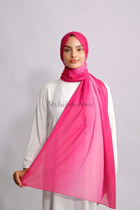 Muslin Dégradé- Rose fushia