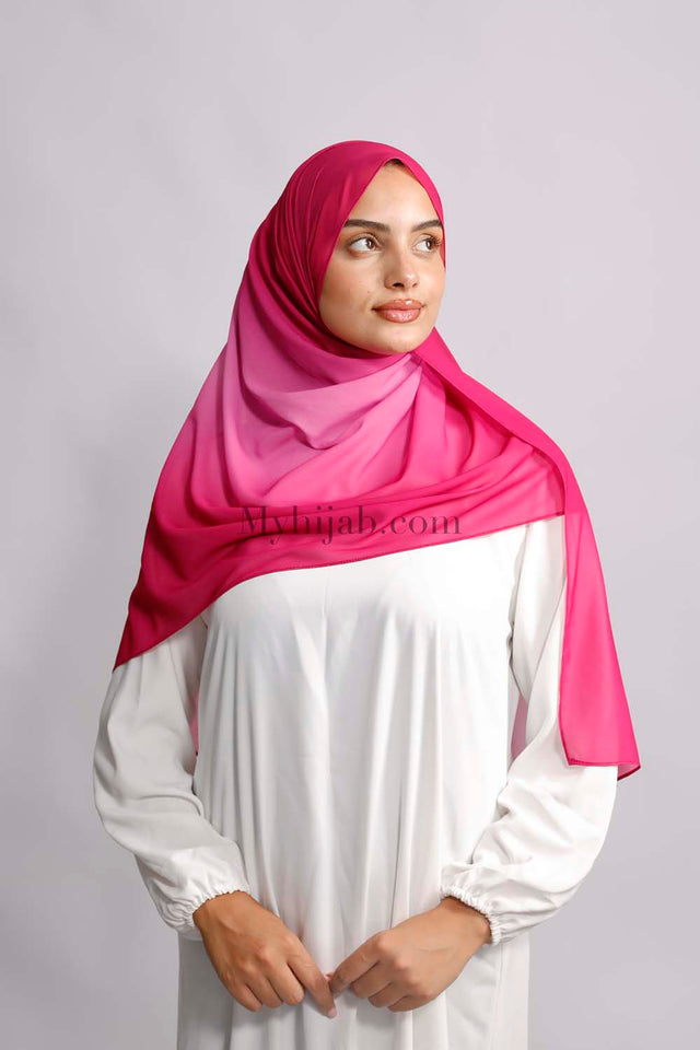 Muslin Dégradé- Rose fushia