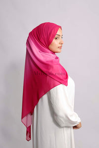 Muslin Dégradé- Rose fushia
