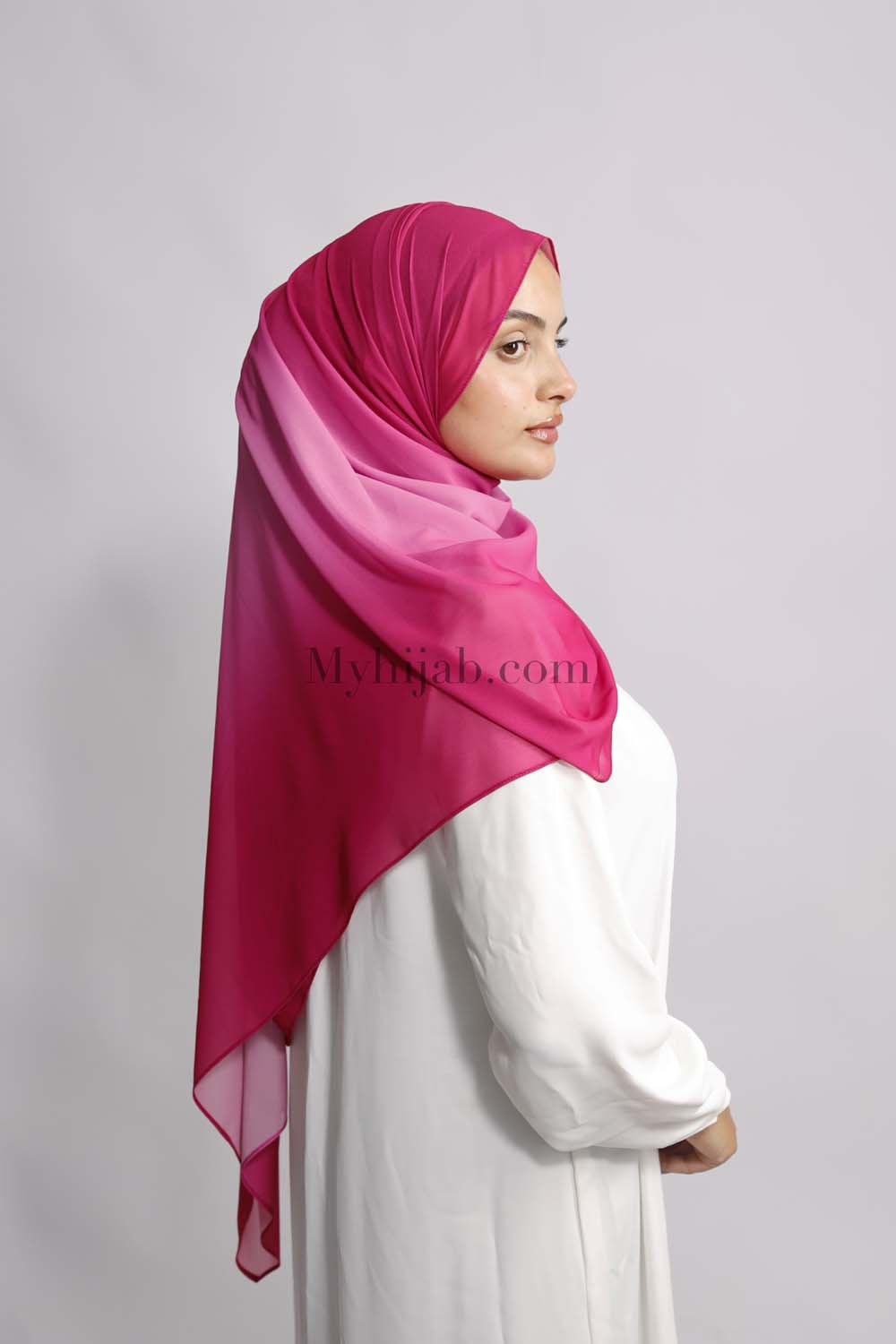 Muslin Dégradé- Rose fushia