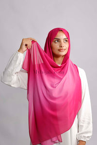 Muslin Dégradé- Rose fushia