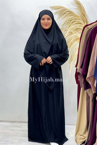Abaya khimar large + chale ninja NOIR