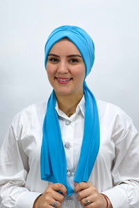 Dubai hijab -Turquoise blue