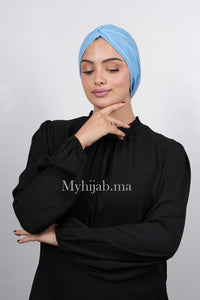 Turban Croisé Cotton - Bleu ciel
