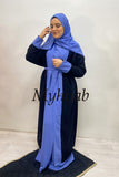 ABAYA DUBAI : Bleu Ciel - Noir