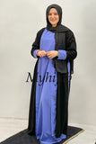 ABAYA DUBAI : Bleu Ciel - Noir